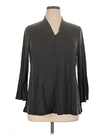 Pre-owned Eileen Fisher 3/4 Sleeve Blouse In Gray