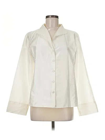 Pre-owned Eileen Fisher 3/4 Sleeve Blouse In Ivory