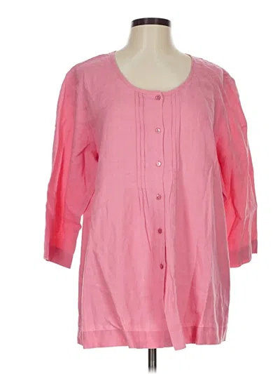 Pre-owned Eileen Fisher 3/4 Sleeve Blouse In Pink