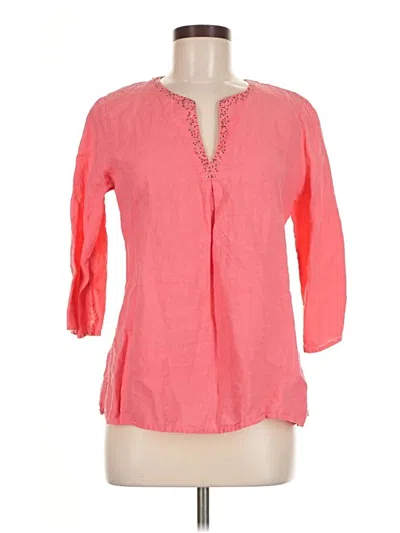 Pre-owned Eileen Fisher 3/4 Sleeve Blouse In Pink