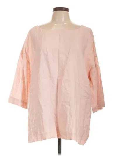 Pre-owned Eileen Fisher 3/4 Sleeve Blouse In Pink
