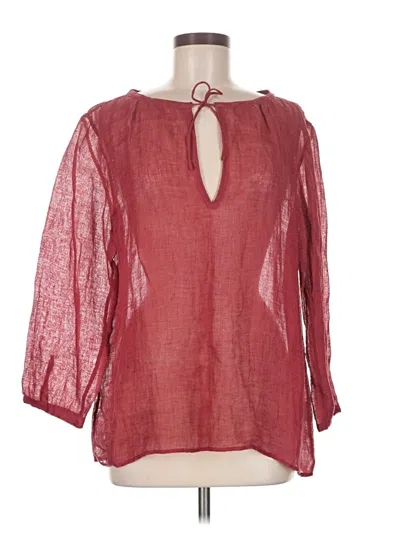 Pre-owned Eileen Fisher 3/4 Sleeve Blouse In Red