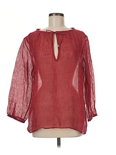 Pre-owned Eileen Fisher 3/4 Sleeve Blouse In Red