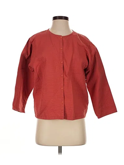 Pre-owned Eileen Fisher 3/4 Sleeve Blouse In Red
