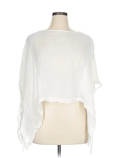 Pre-owned Eileen Fisher 3/4 Sleeve Blouse In White