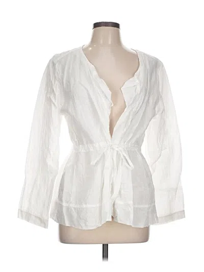 Pre-owned Eileen Fisher 3/4 Sleeve Blouse In White