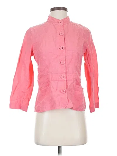Pre-owned Eileen Fisher 3/4 Sleeve Button Down Shirt In Pink