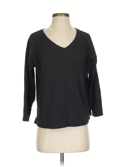 Pre-owned Eileen Fisher 3/4 Sleeve T-shirt In Black