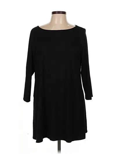 Pre-owned Eileen Fisher 3/4 Sleeve T-shirt In Black