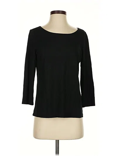 Pre-owned Eileen Fisher 3/4 Sleeve T-shirt In Black