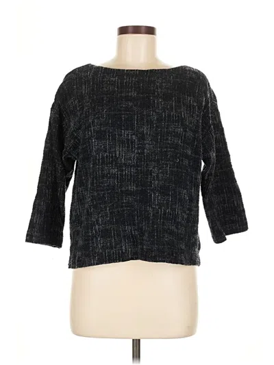 Pre-owned Eileen Fisher 3/4 Sleeve T-shirt In Black