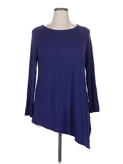 Pre-owned Eileen Fisher 3/4 Sleeve T-shirt In Blue