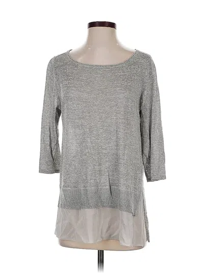 Pre-owned Eileen Fisher 3/4 Sleeve T-shirt In Gray