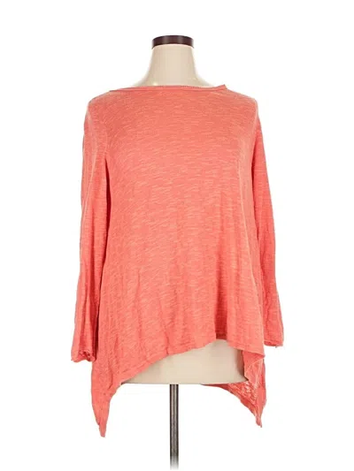 Pre-owned Eileen Fisher 3/4 Sleeve T-shirt In Orange