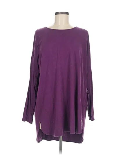 Pre-owned Eileen Fisher 3/4 Sleeve T-shirt In Purple