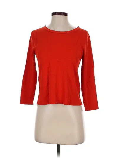 Pre-owned Eileen Fisher 3/4 Sleeve T-shirt In Red