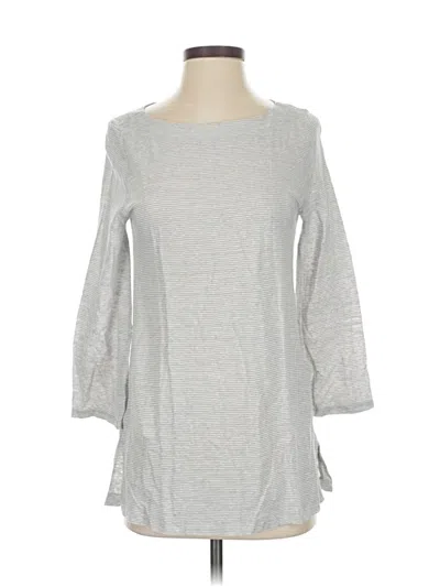 Pre-owned Eileen Fisher 3/4 Sleeve T-shirt In Silver