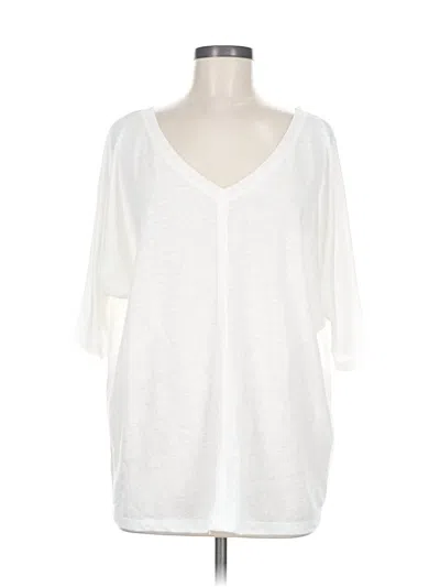 Pre-owned Eileen Fisher 3/4 Sleeve T-shirt In White