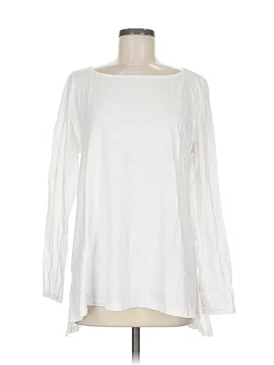 Pre-owned Eileen Fisher 3/4 Sleeve T-shirt In White