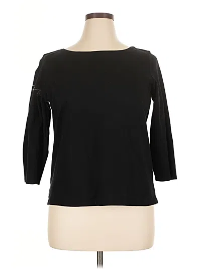 Pre-owned Eileen Fisher 3/4 Sleeve T-shirt In Black