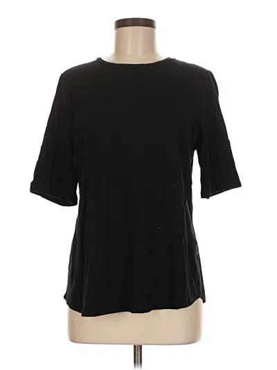 Pre-owned Eileen Fisher 3/4 Sleeve T-shirt In Black