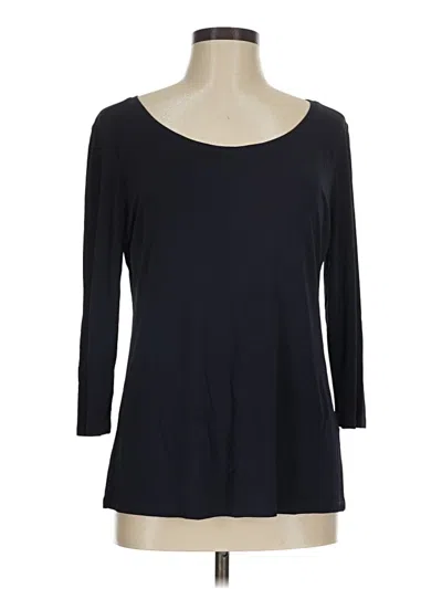 Pre-owned Eileen Fisher 3/4 Sleeve T-shirt In Black