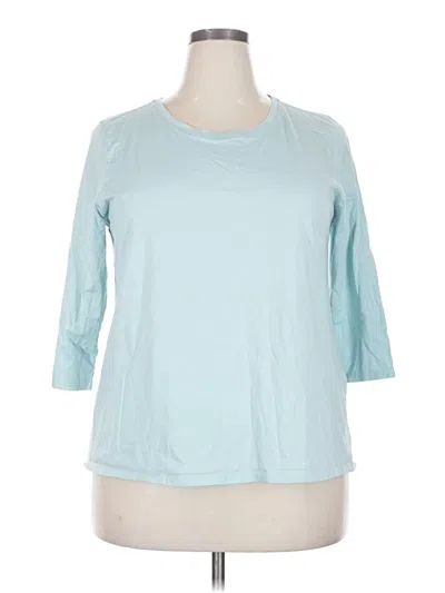 Pre-owned Eileen Fisher 3/4 Sleeve T-shirt In Blue