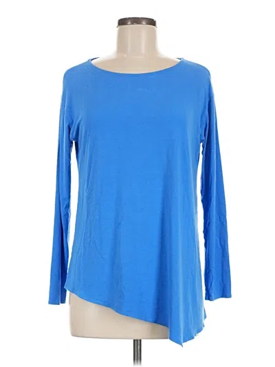 Pre-owned Eileen Fisher 3/4 Sleeve T-shirt In Blue