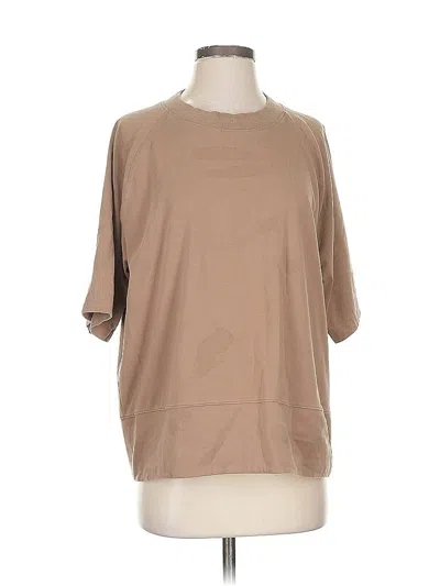 Pre-owned Eileen Fisher 3/4 Sleeve T-shirt In Tan