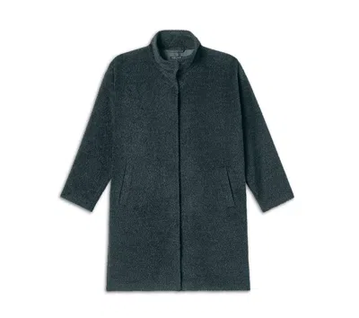 Pre-owned Eileen Fisher $698  Stand Collar Alpaca / Wool Coat Ivy Green Sz L
