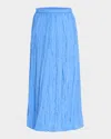 Shop Eileen Fisher A-line Crinkled Silk Maxi Skirt