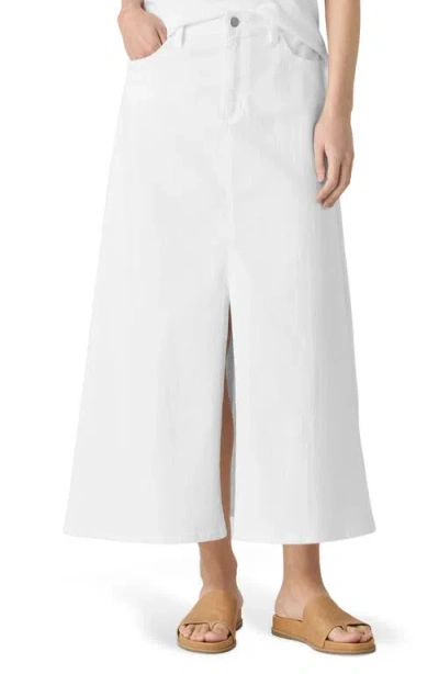 Eileen Fisher A-line Denim Maxi Skirt In White