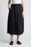 EILEEN FISHER A-LINE ORGANIC LINEN MIDI SKIRT