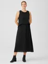 Eileen Fisher Accordion Silk Jacquard Skirt In Black