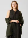 Eileen Fisher Airy Linen Gauze Scarf In Green