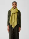 Eileen Fisher Airy Linen Gauze Scarf In Green