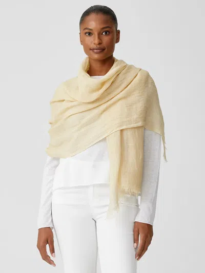 Eileen Fisher Airy Linen Gauze Scarf In Yellow
