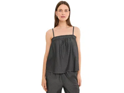 Eileen Fisher Airy Organic Cotton Twill Cami Women's Clothing Black: Lg