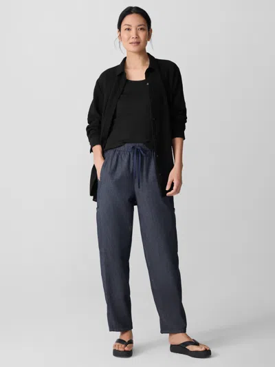 Eileen Fisher Airy Organic Cotton Twill Cargo Pant In White