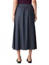 Eileen Fisher Airy Organic Cotton Twill Pocket Skirt In Denim In Blue