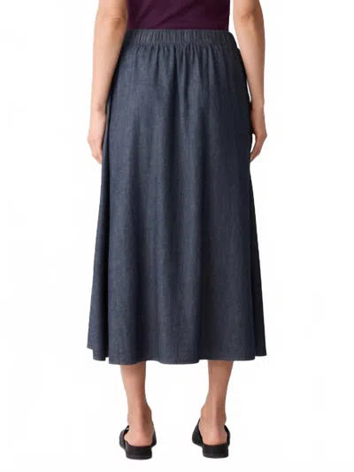 Eileen Fisher Airy Organic Cotton Twill Pocket Skirt In Denim In Blue
