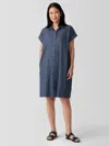 Eileen Fisher Airy Organic Cotton Twill Shirtdress In Blue