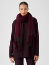 Eileen Fisher Airy Reclaimed Cashmere Scarf In Burgundy