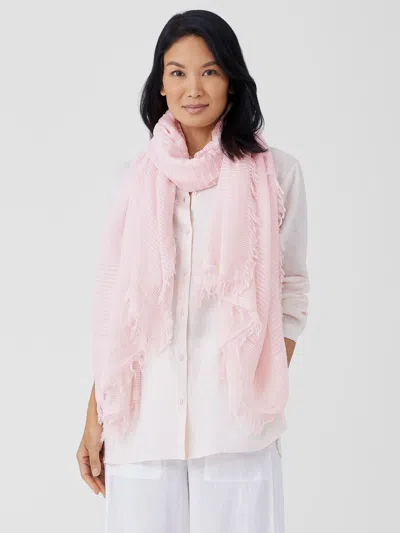 Eileen Fisher Textured Organic Linen Blend Scarf In Pink