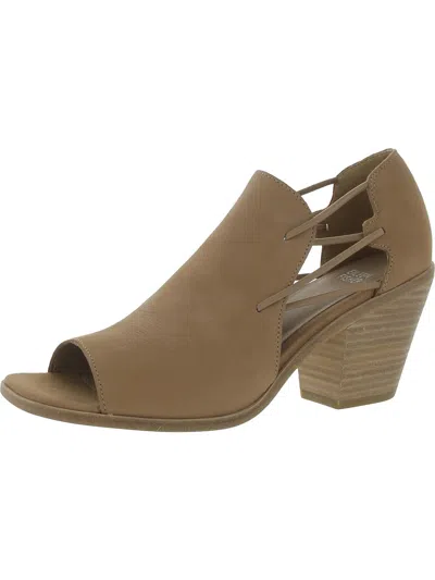 Eileen Fisher Alfie Womens Nubuck Open Toe Block Heels In Gold