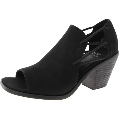 Eileen Fisher Alfie Womens Nubuck Open Toe Block Heels In Black