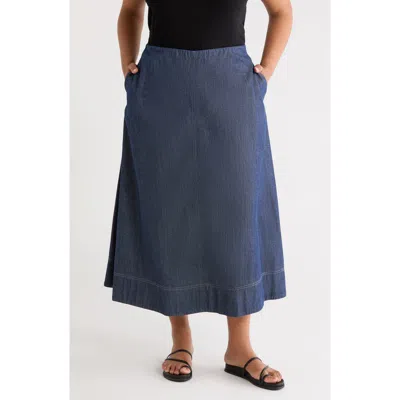 Eileen Fisher A-line Organic Cotton Midi Skirt In Purple