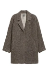 Eileen Fisher Alpaca & Wool Blend Faux Shearling Coat In Brown