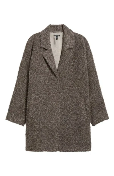 Eileen Fisher Alpaca & Wool Blend Faux Shearling Coat In Brown