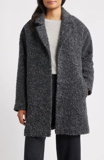 Eileen Fisher Alpaca & Wool Blend Faux Shearling Coat In Gray